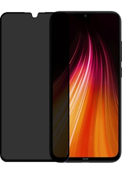 Xiaomi Redmi Note 8 Siyah Gizlilik Filtreli Privacy Hayalet Ekran Koruyucu Yanlardan Ekran Görünmez