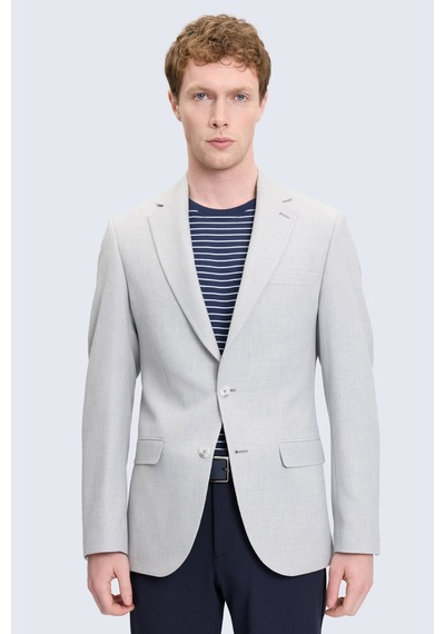 Hatemoğlu Gri Slim Fit Mono Yaka Klasik Ceket
