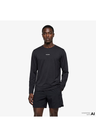 Salomon Shkout Core Ls Erkek Siyah T-shirt Lc2424400