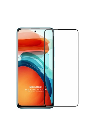 Xiaomi Poco X3 Gt Tam Kaplayan Temperli Cam Ekran Koruyucu Siyah