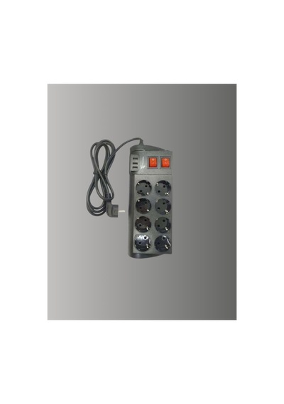 Güçlü Termal Korumalı 8 Priz + 3 Usb Çoklu Uzatma Kablosu 2m - Lisinya 2 - 5 M