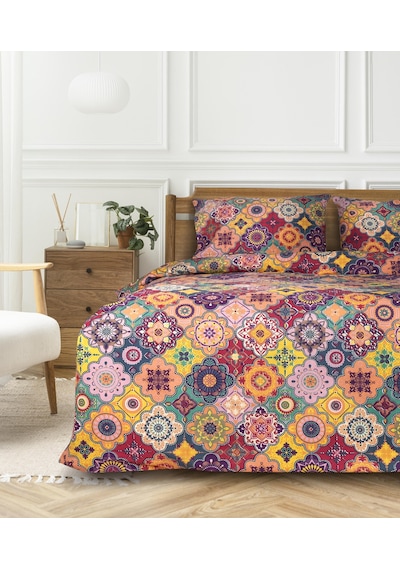 Cotton Collection Tek Kişilik Nevresim Seti Harmoni Renkli