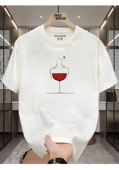 Startmore Unisex Şarap Ve Kadın T-shirt Beyaz