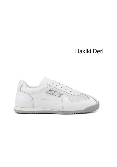 Gönderi(R) Gönderi R Kadın Beyaz Lastik Bağcıklı Hakiki Deri Sneaker Ddza83742547