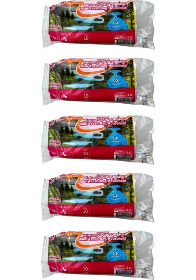 Yener 2 Kat Beyaz Mini Küçük Boy Çöp Torbası Poşeti 10 L 5 x 40'lı 40 x 50 CM