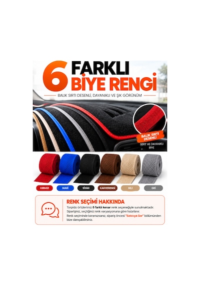 Ford Focus 3.5 Station Wagon 2014-2018 Uyumlu Torpido Örtüsü - Siyah Kahverengi