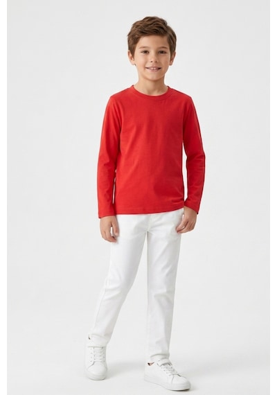 Kiagu Erkek Çocuk Uzun Kollu Basic Düz Tişört %100 Pamuk Bisiklet Yaka T-shirt 2-13 Yaş Kırmızı Kiagu Erkek Çocuk Uzun Kollu Basic Düz Tişört %100 Pamuk Bisiklet Yaka T-shirt 2-13 Yaş Kırmızı