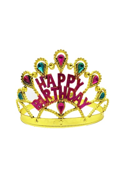 Altın Renk Happy Birthday Doğum Günü Tacı