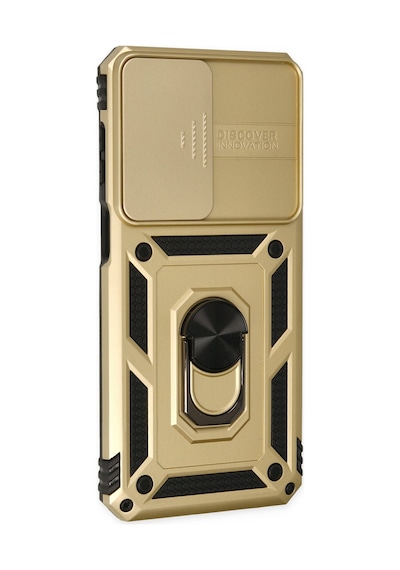 Samsung Galaxy Uyumlu M33 Kılıf Pars Lens Yüzüklü Silikon - Gold Bzsxx00 1