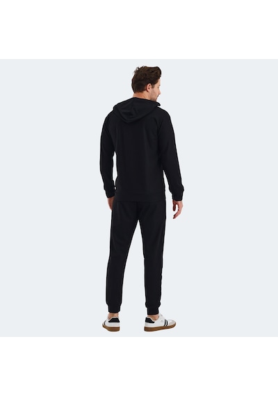 Slazenger KEEN IN Erkek Fermuarlı Kapüşonlu Cepli Siyah Eşofman Takımı