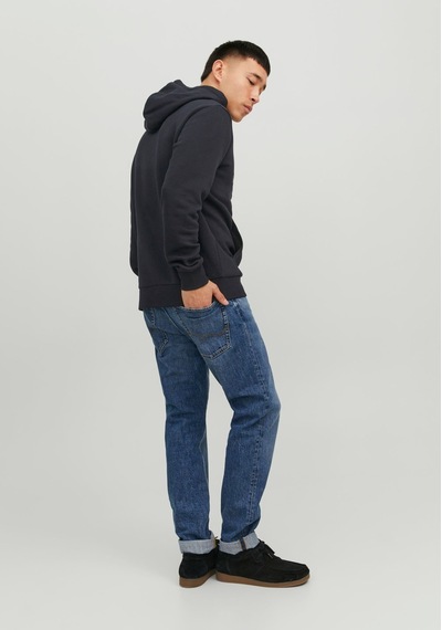 Jack & Jones Kapüşonlu Logolu Sweatshirt - Corplogo 12152840 - 3 Black Koyu Siyah