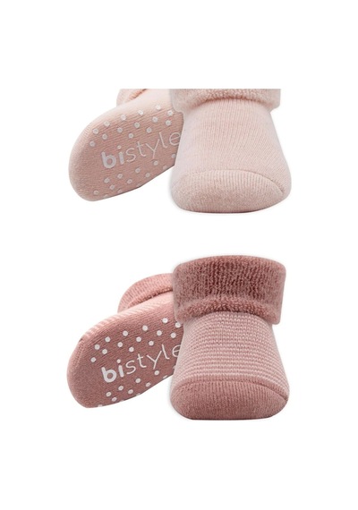 Bistyle Çemberli Kaymaz Havlu Soket Çorap 2'li Bs10503 Pudra Pembe Pudra Pembe Pudra - Pembe