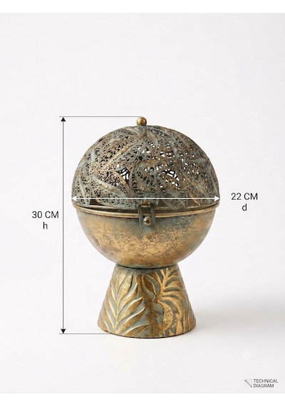 Panalı Pnl-mg124 M Gold Metal Dekoratif Küre Fener