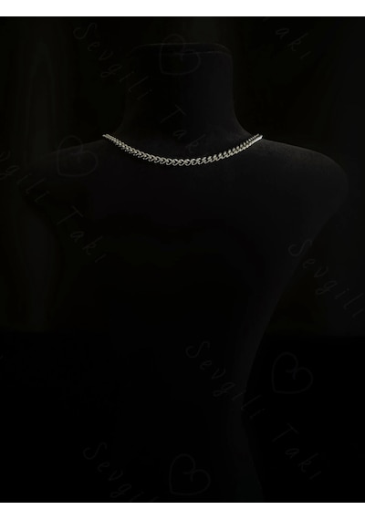 İnce Gurmet Model Choker Çelik Zincir Kolye-choker Serisi Gümüş