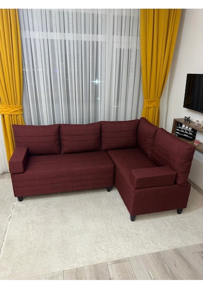 Modern Style Home Köşe Takımı Bordo Modernk024