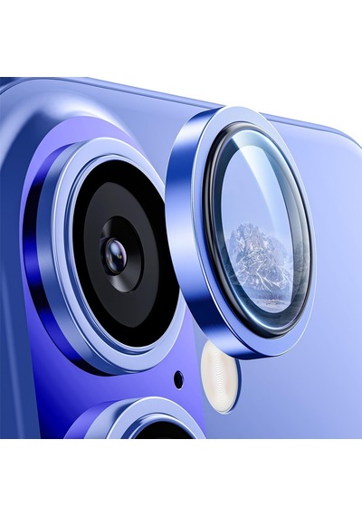 Apple Uyumlu iPhone 16 Plus Raze Metal Kamera Lens Koruyucu Lacivert