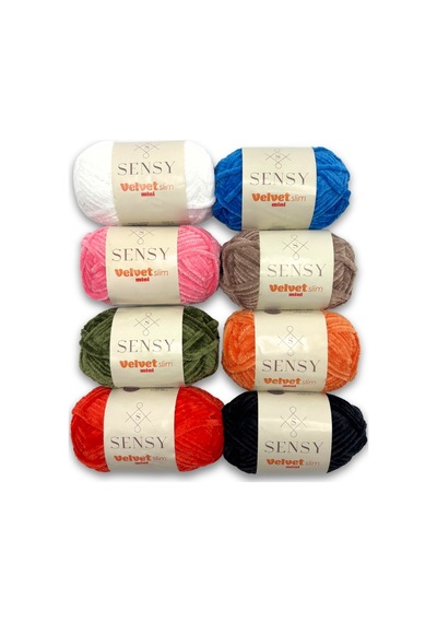 Sensy Velvet Slim Mini Paket Örgü İpi Kadife İp Amigurumi İpi Set Colors