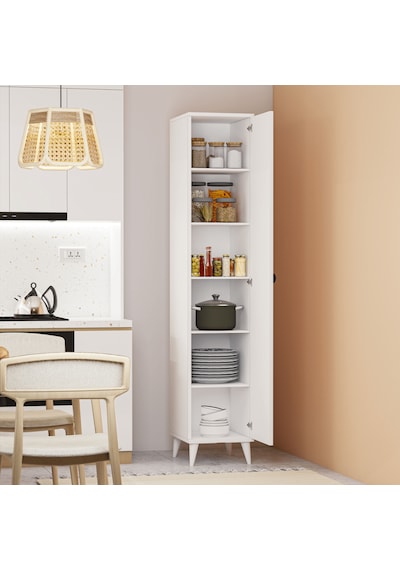 Tek Kapaklı 5 Raflı Çok Amaçlı Banyo Mutfak Kiler Dolabı