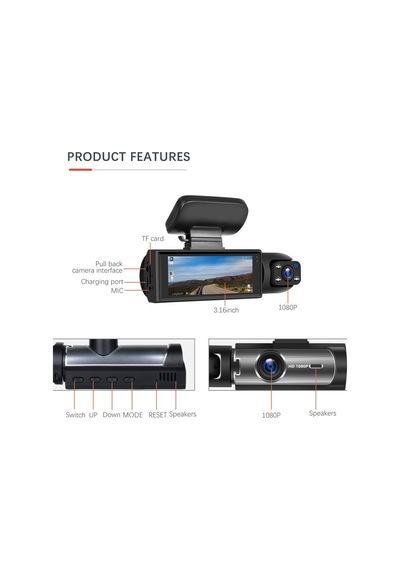 Çeşithane 2k Pro Kit Akıllı Araç Kayıt Cihazı - 2024 Tasarım Geri Görüş Sistemli Dash Cam, Gelişmiş