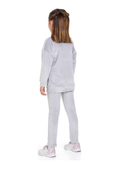 My Kids Wear Kadife Basic Düz Renk Çocuk Takım Gri