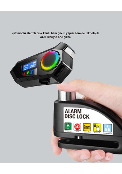 Motosiklet Ve Günlük Kullanım İçin Bluetooth Hoparlör Ve Disk Kilidi Seti Diğer