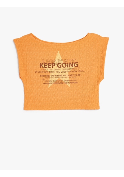 Koton Bürümcük Tişört Slogan Baskılı Kısa Kollu Bisiklet Yaka Slim Fit Turuncu 4sal11146ık Turuncu Koton Bürümcük Tişört Slogan Baskılı Kısa Kollu Bisiklet Yaka Slim Fit Turuncu 4sal11146ık Turuncu