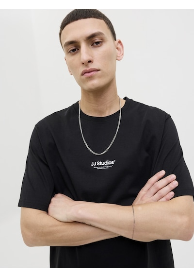 Jack & Jones Erkek Minimal Baskili Tisört - Soho - 12278787 Siyah