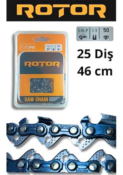 Rotor 3/8 1.3 T52 25 Diş Motorlu Testere Zinciri