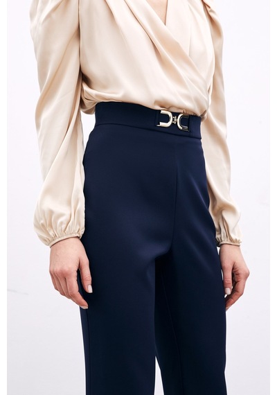 Sateen Aksesuar Detaylı Pantolon - Lacivert-135737 Lacivert