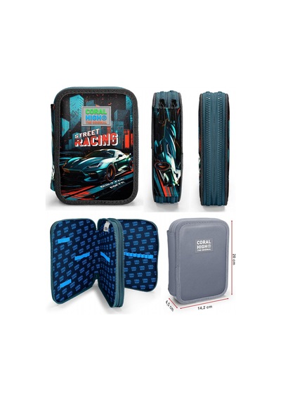 Coral High Yeşil Yarış Arabası Erkek Çocuk Okul Çantası Ve Organizer Kalemlik Seti 23765 11151 Siyah - Yeşil