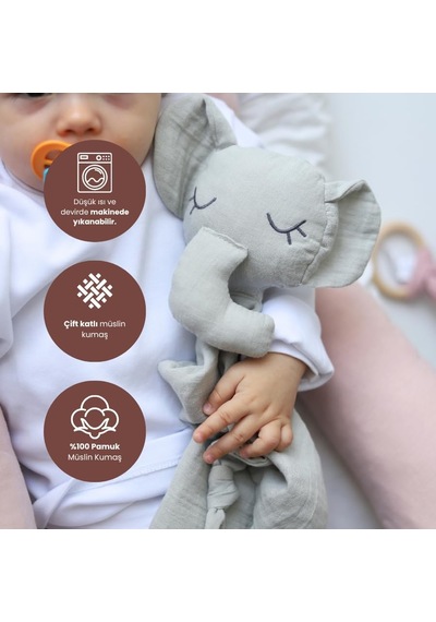 Oeko-tex %100 Pamuk Müslin Uyku Arkadaşı Bpa Free, 0+ Ay Uyku Arkadaşı