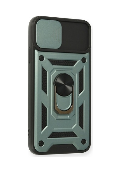 Apple iPhone Uyumlu 11 Pro Kılıf Pars Lens Yüzüklü Silikon - Yeşil Bz8683140164430