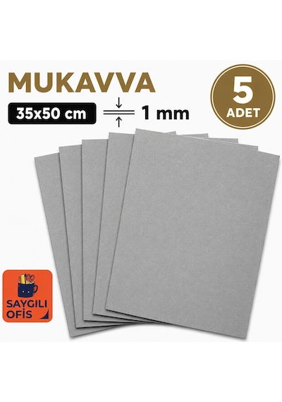 Saygılıofis Gri Mukavva 35x50 Sert Karton Sert Mukavva 1 Mm 5 Adet