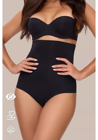 Mistirik Private Model Lazer Kesim Bel Basen Toparlayıcı Ince Yüksek Bel Slip Kaydırmaz Silikonlu Siyah Renk Siyah