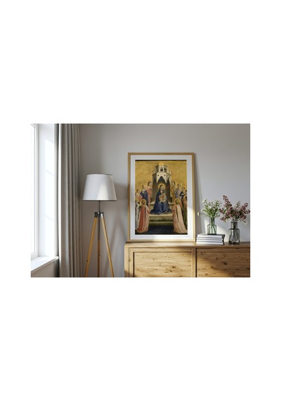 Rönesans Fra Angelico Tahtta Madonna Ve On İki Melek Çerçevesiz Poster 21x30 Cm A4 Tablo Rönesans