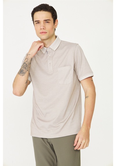 Bej Polo Yaka T-shirt Bej