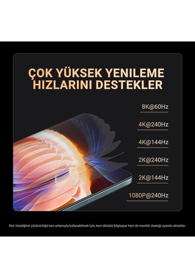 Type-c To Hdmı Kablo 8k 60hz 4k 240hz Hdr 3d 48gbps Örgülü Usb-c To Hdmı Kablo 2 Metre Diğer