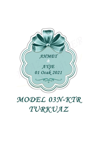 Beyazdüşlersokağı Şekilli Etiket (25 Ad)-Nişan,Nikah,Kına,Bebek Süsü-Anı-(Etk-03N)