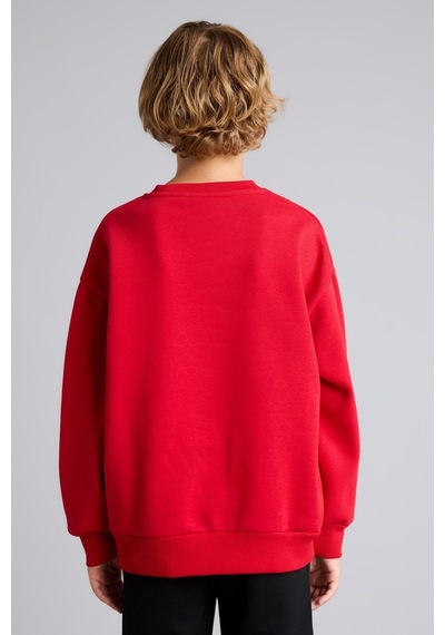 Defacto Yılbaşı Temalı Minecraft Baskılı Bisiklet Yaka İçi Yumuşak Tüylü Kalın Sweatshirt Erkek Çocuk I5171a826wnrd350 Kırmızı-rd350