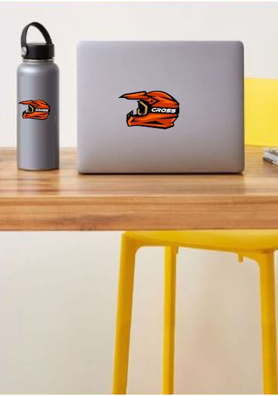 Cross Motosiklet Kask Sticker - Araba Oto Motosiklet Sticker - 00021 40x25 Cm