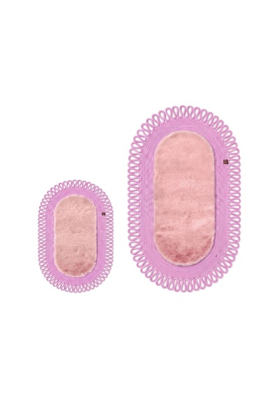 Banyo Paspası Takımı 60x100+40x60 Cm Dış Trikot Pembe & Pembe