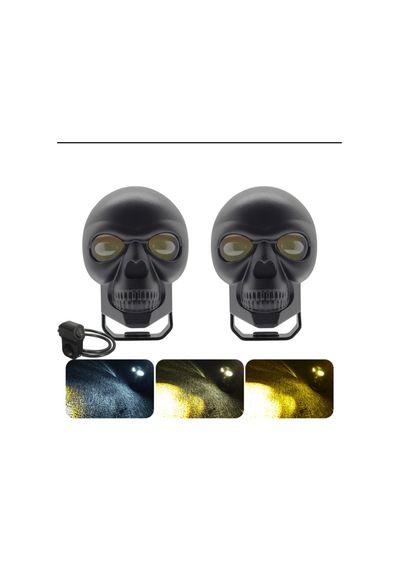 Skull Head Özel Tasarım Off Road Sis Lambası Açma Kapama Gidonlu
