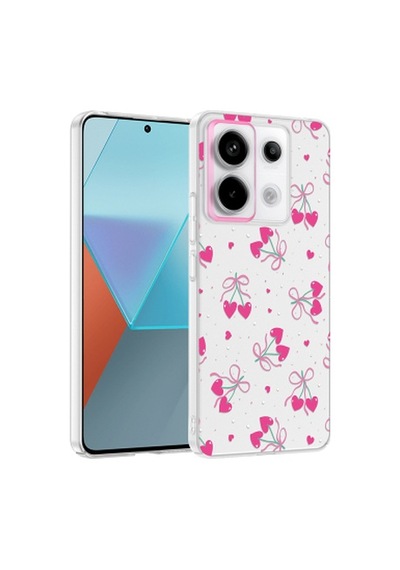 Xiaomi Redmi Note 13 Pro 5g Kılıf Kamera Korumalı Desenli Zore Klip Kapak Xiaomi Redmi Note 13 Pro 5g Zore - Kalpli Kiraz