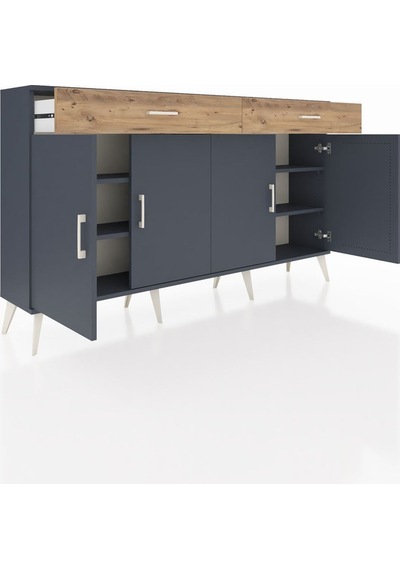 Arges Konsol 4 Raflı 2 Çekmeceli 4 Kapaklı 176x30x99 Antrasit-ant Antrasit-antrasit/çam Arges Konsol 4 Raflı 2 Çekmeceli 4 Kapaklı 176x30x99 Antrasit-ant Antrasit-antrasit/çam