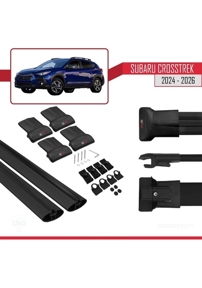 Accessorypart Subaru Crosstrek 2024 Ve Sonrası İle Uyumlu Fly Model Ara Atkı Tavan Barı Siyah 2 Adet