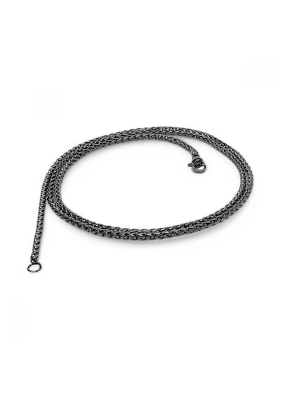 Erkek Siyah Renk Çelik Kolye 2.5mm 9203 Siyah