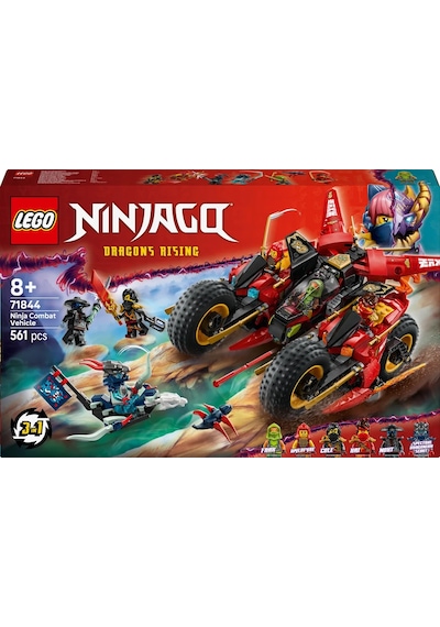 LEGO® NINJAGO® Ninja Savaş Aracı 71844 - 8 Yaş ve Üzeri Çocuklar için 3’ü 1 Arada Oyuncak Yapım Seti (561 Parça)