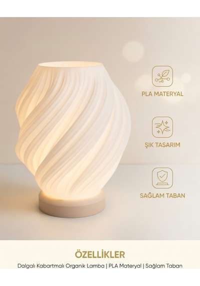 Estetik Spiral Gece Lambası - Işık Oyunlu Dekoratif Ambiyans Aydınlatma Beyaz