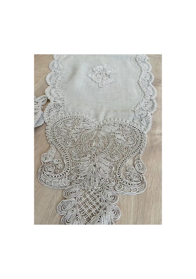 Salon Takımı Çeyizlik Gold Runner Set 5 Parça Keten Ranır Masa Konsol Sehpa Örtüsü Gerdan Bzckh1961 Çok Renkli
