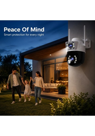6mp Dual Lens Wifi Akıllı Güvenlik Kamerası, 360 Hareketli Dış Mekan Ip Kamera, Ethernet Wifi Bağlantılı Beya